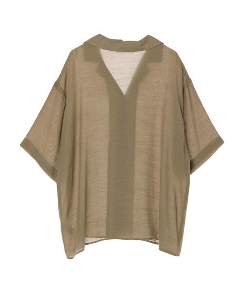 Green　Parks（グリーンパークス）の「開衿デザインシャツ（シャツ/ブラウス・レディース・ブラウン/イエロー/ライトベージュ/ブルー系その他7・FREE）」の22枚目の写真