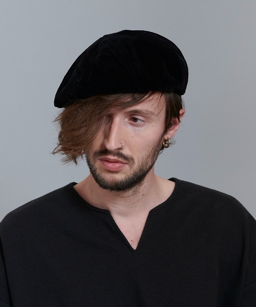 NO ID.（ノーアイディ）の「mko10577- ベロアベレー  ベレー帽（ハンチング/ベレー帽・メンズ・ブラック・ONE SIZE）」の7枚目の写真