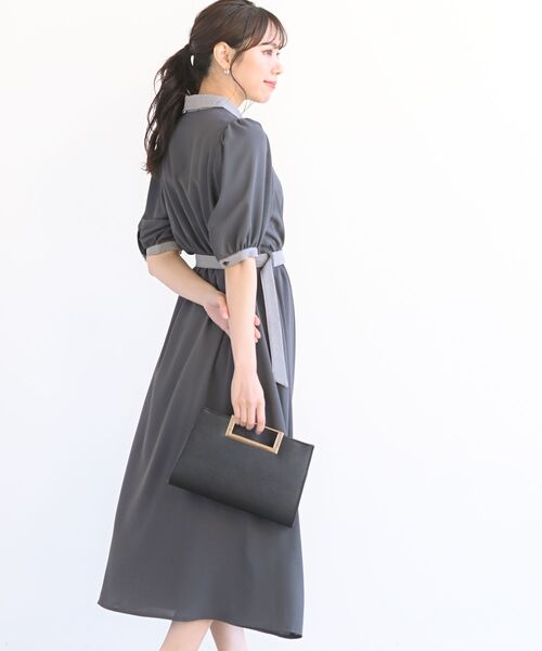 rps（アールピーエス）の「グレンチェック切替クレリックワンピース（ワンピース・レディース・グリーン/チャコールグレー/ネイビー・M）」の20枚目の写真