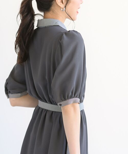 rps（アールピーエス）の「グレンチェック切替クレリックワンピース（ワンピース・レディース・グリーン/チャコールグレー/ネイビー・M）」の13枚目の写真