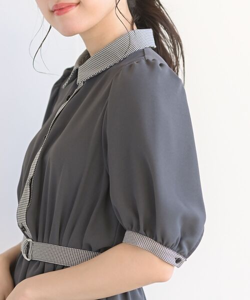 rps（アールピーエス）の「グレンチェック切替クレリックワンピース（ワンピース・レディース・グリーン/チャコールグレー/ネイビー・M）」の4枚目の写真