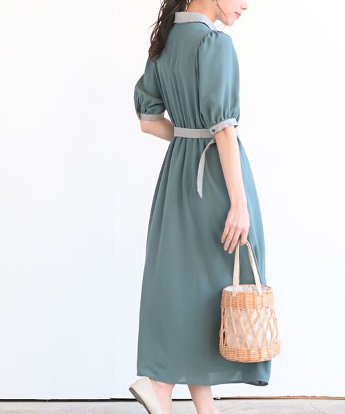 rps（アールピーエス）の「グレンチェック切替クレリックワンピース（ワンピース・レディース・グリーン/チャコールグレー/ネイビー・M）」の21枚目の写真