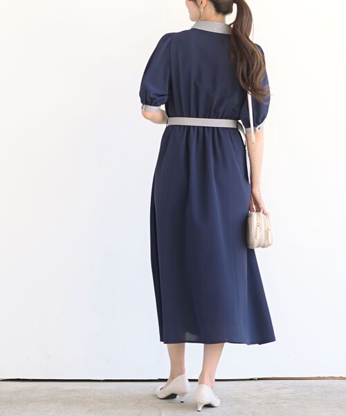 rps（アールピーエス）の「グレンチェック切替クレリックワンピース（ワンピース・レディース・グリーン/チャコールグレー/ネイビー・M）」の12枚目の写真