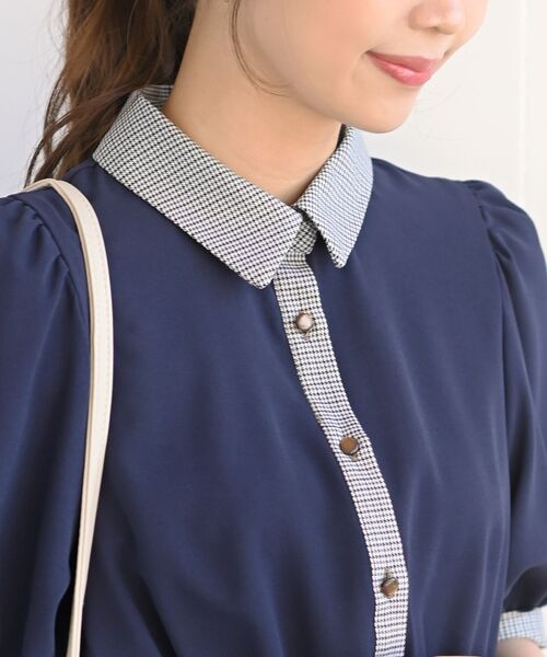 rps（アールピーエス）の「グレンチェック切替クレリックワンピース（ワンピース・レディース・グリーン/チャコールグレー/ネイビー・M）」の9枚目の写真