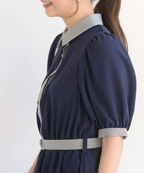 rps（アールピーエス）の「グレンチェック切替クレリックワンピース（ワンピース・レディース・グリーン/チャコールグレー/ネイビー・M）」の15枚目の写真