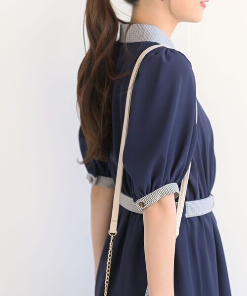 rps（アールピーエス）の「グレンチェック切替クレリックワンピース（ワンピース・レディース・グリーン/チャコールグレー/ネイビー・M）」の6枚目の写真