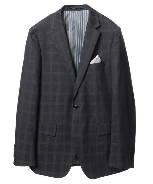 CROWDED CLOSET（クラウデッドクローゼット）の「NARROW TWブライトチェック柄スーツ/別売りベストあり/2ピースビジネスセットアップスーツ（スーツセット・メンズ・ネイビー/グレー・01/02/03/04）」の14枚目の写真