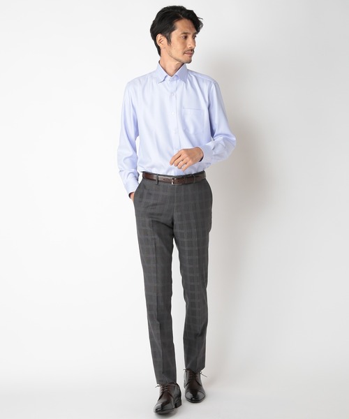 CROWDED CLOSET（クラウデッドクローゼット）の「NARROW TWブライトチェック柄スーツ/別売りベストあり/2ピースビジネスセットアップスーツ（スーツセット・メンズ・ネイビー/グレー・01/02/03/04）」の11枚目の写真