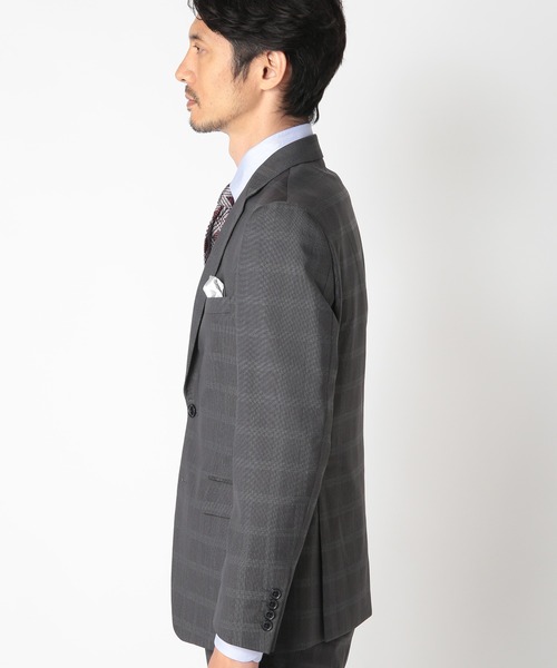 CROWDED CLOSET（クラウデッドクローゼット）の「NARROW TWブライトチェック柄スーツ/別売りベストあり/2ピースビジネスセットアップスーツ（スーツセット・メンズ・ネイビー/グレー・01/02/03/04）」の5枚目の写真