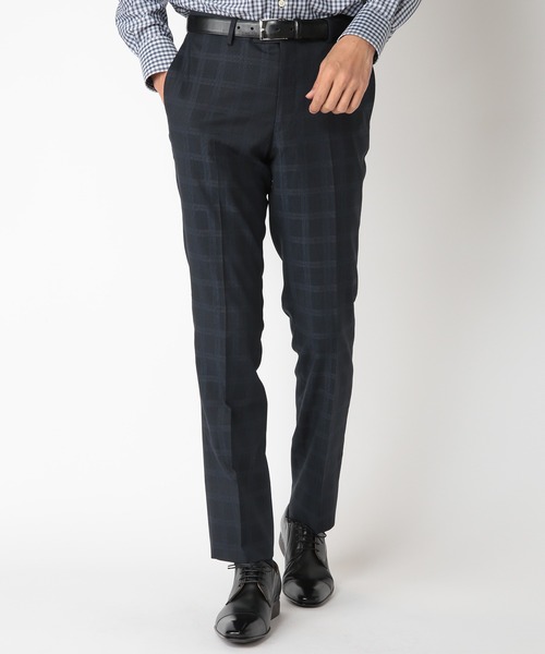 CROWDED CLOSET（クラウデッドクローゼット）の「NARROW TWブライトチェック柄スーツ/別売りベストあり/2ピースビジネスセットアップスーツ（スーツセット・メンズ・ネイビー/グレー・01/02/03/04）」の8枚目の写真