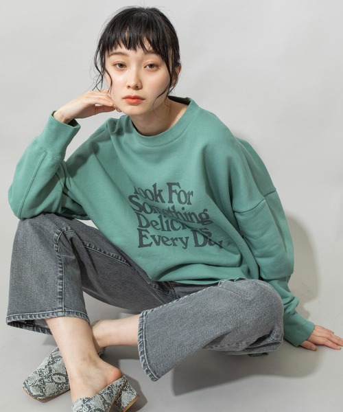 Munich（ミューニック）の「バイオウォッシュフレンチテリープリントビッグスウェット（スウェット・レディース・ブラック/ベージュ/パープル/グリーン・FREE）」の21枚目の写真