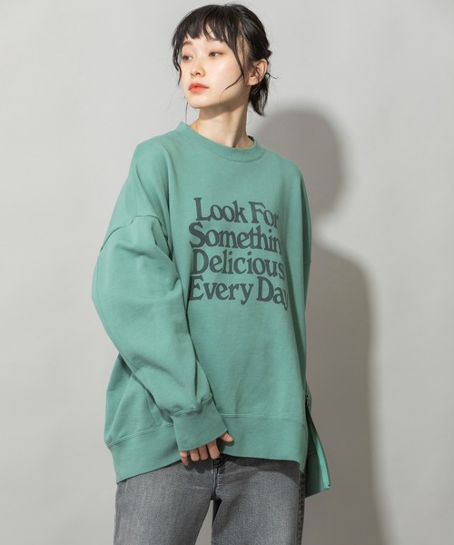 Munich（ミューニック）の「バイオウォッシュフレンチテリープリントビッグスウェット（スウェット・レディース・ブラック/ベージュ/パープル/グリーン・FREE）」の16枚目の写真