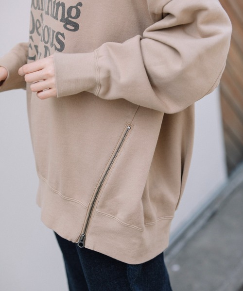 Munich（ミューニック）の「バイオウォッシュフレンチテリープリントビッグスウェット（スウェット・レディース・ブラック/ベージュ/パープル/グリーン・FREE）」の8枚目の写真