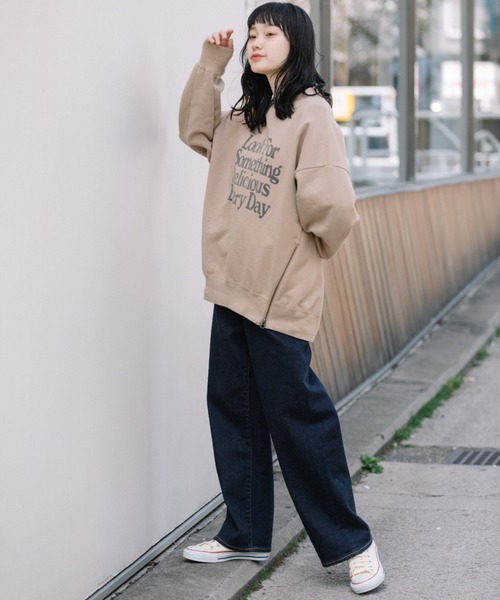 Munich（ミューニック）の「バイオウォッシュフレンチテリープリントビッグスウェット（スウェット・レディース・ブラック/ベージュ/パープル/グリーン・FREE）」の7枚目の写真