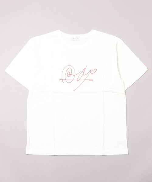 EACH.（イーチ）の「EACH（イーチ）OVERSIZED PRINT TEE（Tシャツ/カットソー・レディース・ホワイト/ブラック・F）」の2枚目の写真