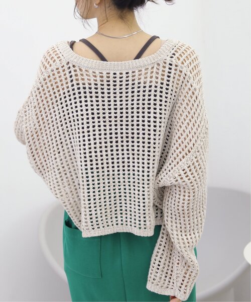 RAY CASSIN（レイカズン）の「メランジメッシュ編みニット（ニット/セーター・レディース・ブラウン/ライトカーキ/キナリ・FREE）」の10枚目の写真