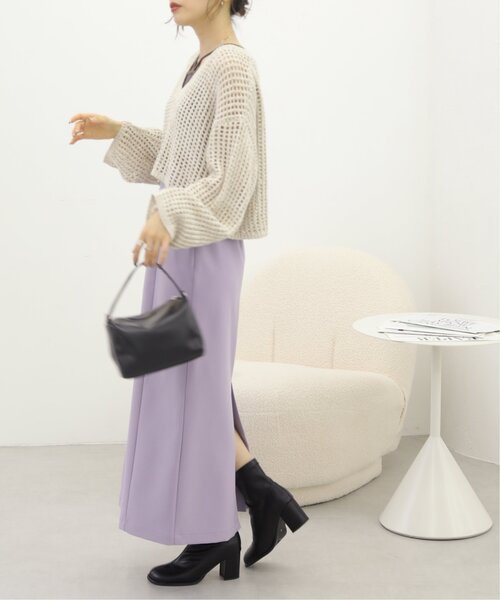 RAY CASSIN（レイカズン）の「メランジメッシュ編みニット（ニット/セーター・レディース・ブラウン/ライトカーキ/キナリ・FREE）」の13枚目の写真