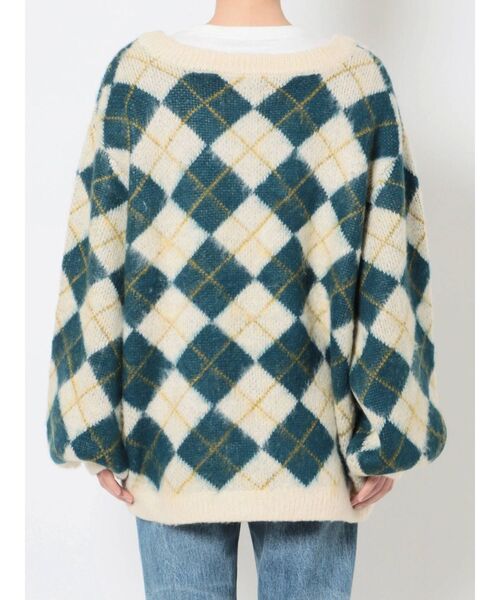 jouetie（ジュエティ）の「パターンVネックカーデ（カーディガン/ボレロ・レディース・アイボリー/ブラック/ピンク/パープル・MEDIUM）」の10枚目の写真