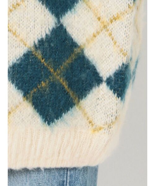 jouetie（ジュエティ）の「パターンVネックカーデ（カーディガン/ボレロ・レディース・アイボリー/ブラック/ピンク/パープル・MEDIUM）」の13枚目の写真