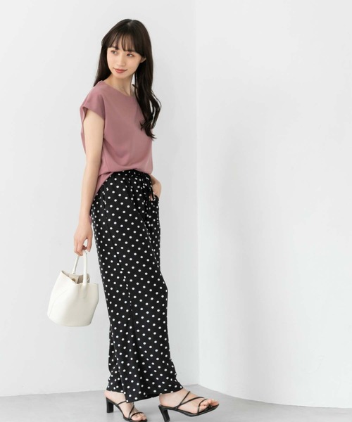 fifth（フィフス）の「ドット柄ドロストルーズパンツ（その他パンツ・レディース・ブラック・M）」の2枚目の写真