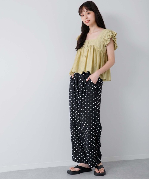 fifth（フィフス）の「ドット柄ドロストルーズパンツ（その他パンツ・レディース・ブラック・M）」の6枚目の写真