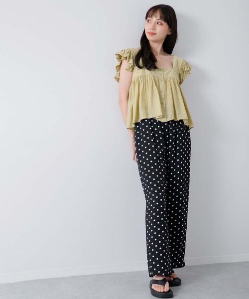 fifth（フィフス）の「ドット柄ドロストルーズパンツ（その他パンツ・レディース・ブラック・M）」の7枚目の写真