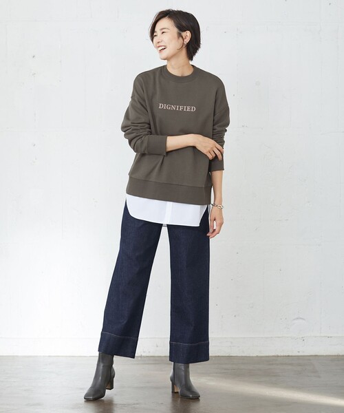 J.PRESS(ジェイプレス)の「【WEB限定】URAKE LOGO スウェット(Tシャツ/カットソー・レディース・グレー系/ブラウン系/スカイブルー系・MEDIUM/LARGE)」の6枚目の写真