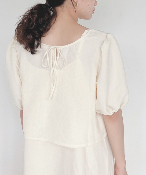 AS KNOW AS plus（アズノゥアズプラス）の「♪5分袖ブラウスとキャミワンピース セット（ワンピース・レディース・チェック/ブラック/アイボリー/ブラウン・FREE）」の7枚目の写真