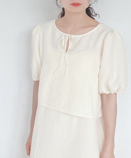 AS KNOW AS plus（アズノゥアズプラス）の「♪5分袖ブラウスとキャミワンピース セット（ワンピース・レディース・チェック/ブラック/アイボリー/ブラウン・FREE）」の9枚目の写真