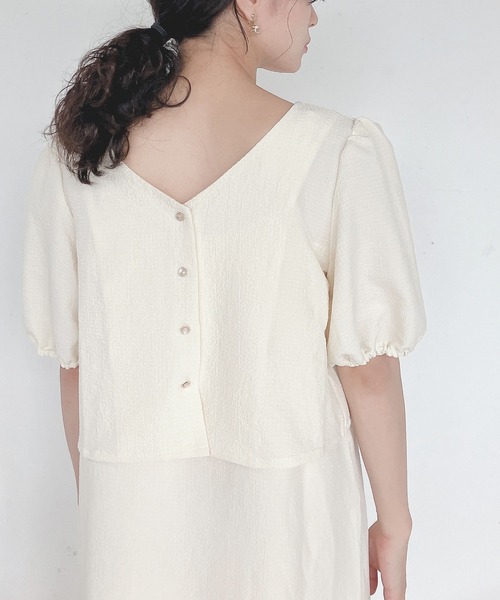 AS KNOW AS plus（アズノゥアズプラス）の「♪5分袖ブラウスとキャミワンピース セット（ワンピース・レディース・チェック/ブラック/アイボリー/ブラウン・FREE）」の11枚目の写真