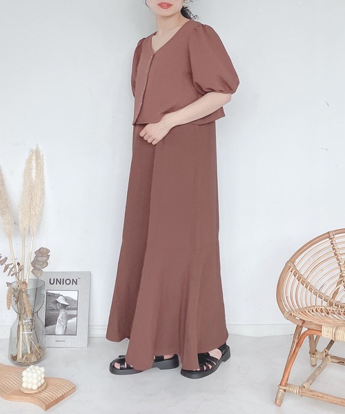 AS KNOW AS plus（アズノゥアズプラス）の「♪5分袖ブラウスとキャミワンピース セット（ワンピース・レディース・チェック/ブラック/アイボリー/ブラウン・FREE）」の17枚目の写真