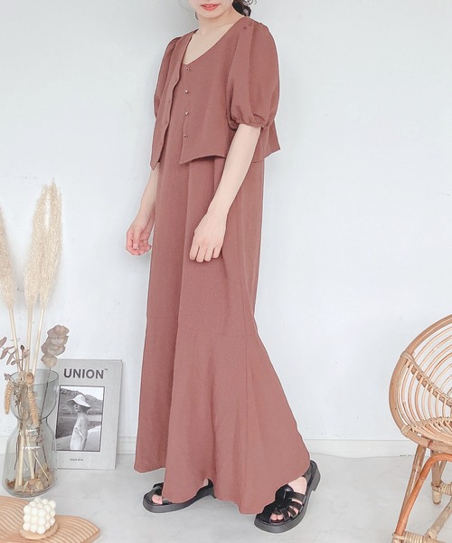 AS KNOW AS plus（アズノゥアズプラス）の「♪5分袖ブラウスとキャミワンピース セット（ワンピース・レディース・チェック/ブラック/アイボリー/ブラウン・FREE）」の20枚目の写真