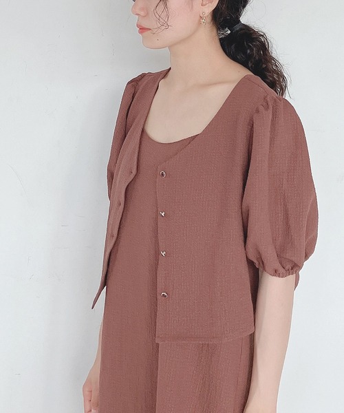 AS KNOW AS plus（アズノゥアズプラス）の「♪5分袖ブラウスとキャミワンピース セット（ワンピース・レディース・チェック/ブラック/アイボリー/ブラウン・FREE）」の21枚目の写真