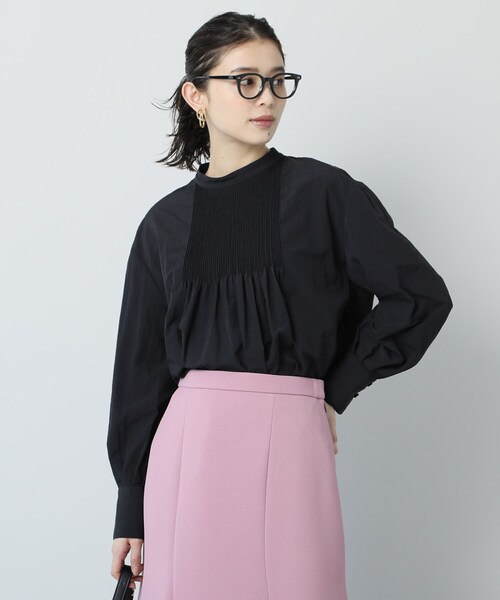 【美品】アンタイトル 洗える ピンタック ナイロン ブラウス 高密度 UNTITLED（アンタイトル）の「◇【オンオフどちらも】ピンタック