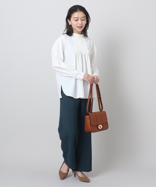 【美品】アンタイトル 洗える ピンタック ナイロン ブラウス 高密度 UNTITLED（アンタイトル）の「◇【オンオフどちらも】ピンタック