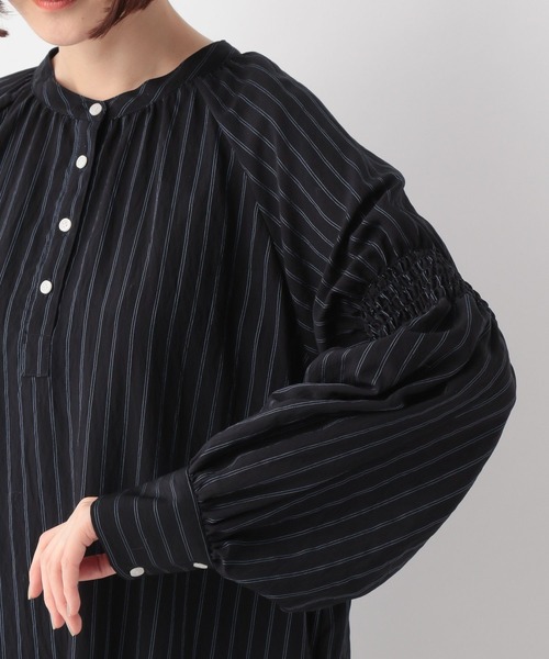 A part by（アパートバイ）の「ストライプシャーリングワンピース  124634（シャツワンピース・レディース・ベージュ/ネイビー・FREE）」の14枚目の写真