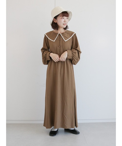 ♡ehka sopo処分へ♡ ehka sopo（エヘカソポ）の「配色パイピング襟ワンピース