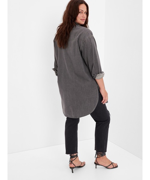 GAP(ギャップ)の「オーバーサイズ ウエスタン チュニックシャツ(シャツ/ブラウス・レディース・ブラック・S/M/L/XS/XXS)」の5枚目の写真