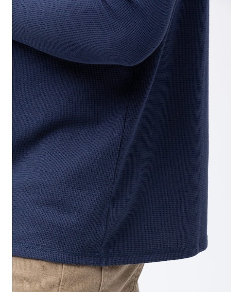 B&T CLUB(ビーティークラブ)の「ヘンリーネック ロング Tシャツ(Tシャツ/カットソー・メンズ・ブラック/カーキ/グレー/ホワイト/ネイビー・X5(9L~10L)/X2(4L~5L)/X3(6L~7L)/X4(8L~9L)/X1(3L~4L))」の8枚目の写真
