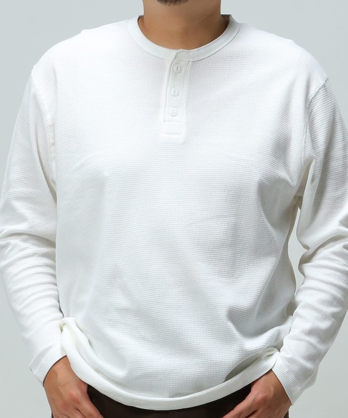 B&T CLUB(ビーティークラブ)の「ヘンリーネック ロング Tシャツ(Tシャツ/カットソー・メンズ・ブラック/カーキ/グレー/ホワイト/ネイビー・X5(9L~10L)/X2(4L~5L)/X3(6L~7L)/X4(8L~9L)/X1(3L~4L))」の15枚目の写真
