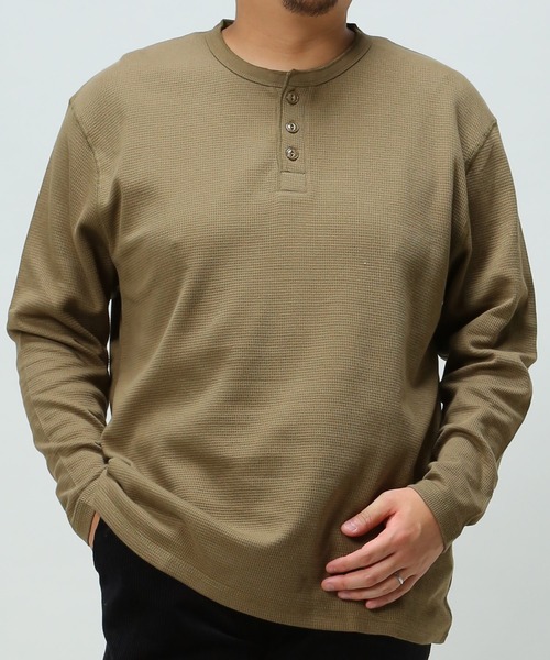 B&T CLUB(ビーティークラブ)の「ヘンリーネック ロング Tシャツ(Tシャツ/カットソー・メンズ・ブラック/カーキ/グレー/ホワイト/ネイビー・X5(9L~10L)/X2(4L~5L)/X3(6L~7L)/X4(8L~9L)/X1(3L~4L))」の18枚目の写真