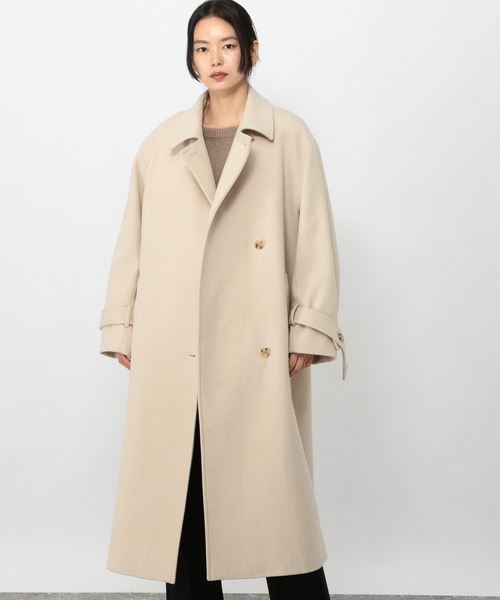 itoFukuoka イトフクオカ オーバーコート ロング丈 KOEISTORE ロングコート レディース 秋 冬 秋冬 黒 フード付き