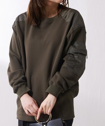 Lui's | ミリタリーデザイン裏毛プルオーバー(スウェット)