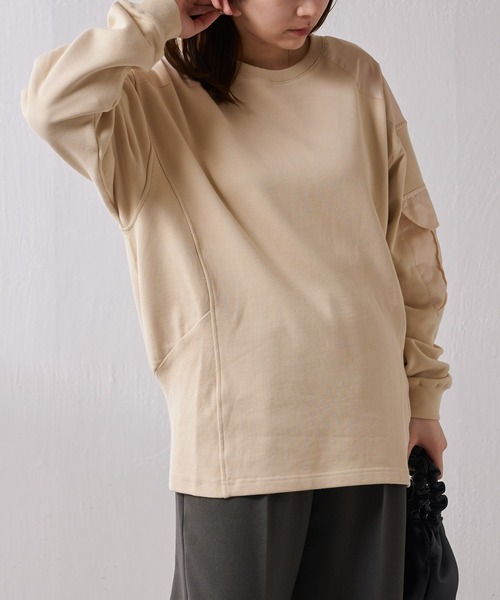 Lui's（ルイス）の「ミリタリーデザイン裏毛プルオーバー（スウェット・レディース・ブラック/ベージュ/カーキ・FREE）」の10枚目の写真