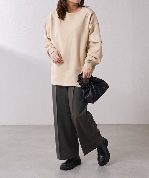 Lui's（ルイス）の「ミリタリーデザイン裏毛プルオーバー（スウェット・レディース・ブラック/ベージュ/カーキ・FREE）」の15枚目の写真