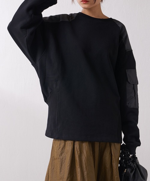 Lui's（ルイス）の「ミリタリーデザイン裏毛プルオーバー（スウェット・レディース・ブラック/ベージュ/カーキ・FREE）」の16枚目の写真