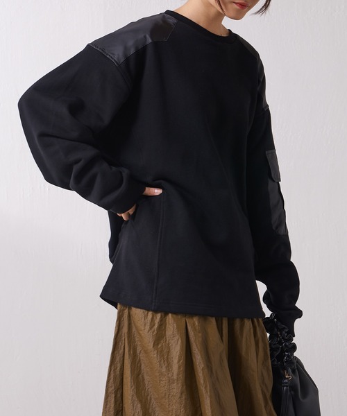 Lui's（ルイス）の「ミリタリーデザイン裏毛プルオーバー（スウェット・レディース・ブラック/ベージュ/カーキ・FREE）」の17枚目の写真