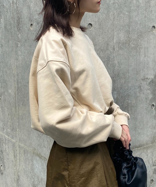 Lui's（ルイス）の「ミリタリーデザイン裏毛プルオーバー（スウェット・レディース・ブラック/ベージュ/カーキ・FREE）」の7枚目の写真