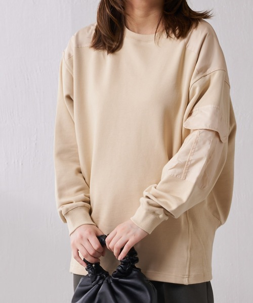 Lui's（ルイス）の「ミリタリーデザイン裏毛プルオーバー（スウェット・レディース・ブラック/ベージュ/カーキ・FREE）」の9枚目の写真