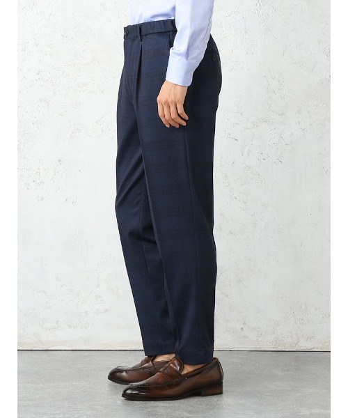 Perfect Suit FActory（パーフェクトスーツファクトリー）の「【サステナブル/上下洗える】プチプラセットアップ パンツ グレンチェック ネイビー（スラックス・メンズ・ネイビー・M/L/S/LL）」の4枚目の写真